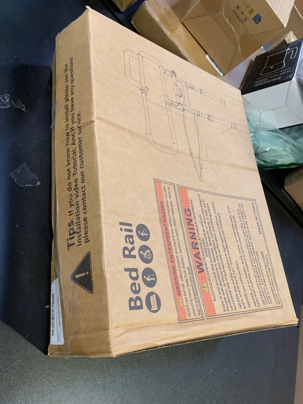 Photo 1 of Lemagalu Heavy Duty Bed Rails for Elderly Adults Safety-Foldable Bed Rail for Senior with Adjustable Heights Fits All Bed Sizes?Bed Handle Bedside Assist with Pocket -504M (White and Gray)