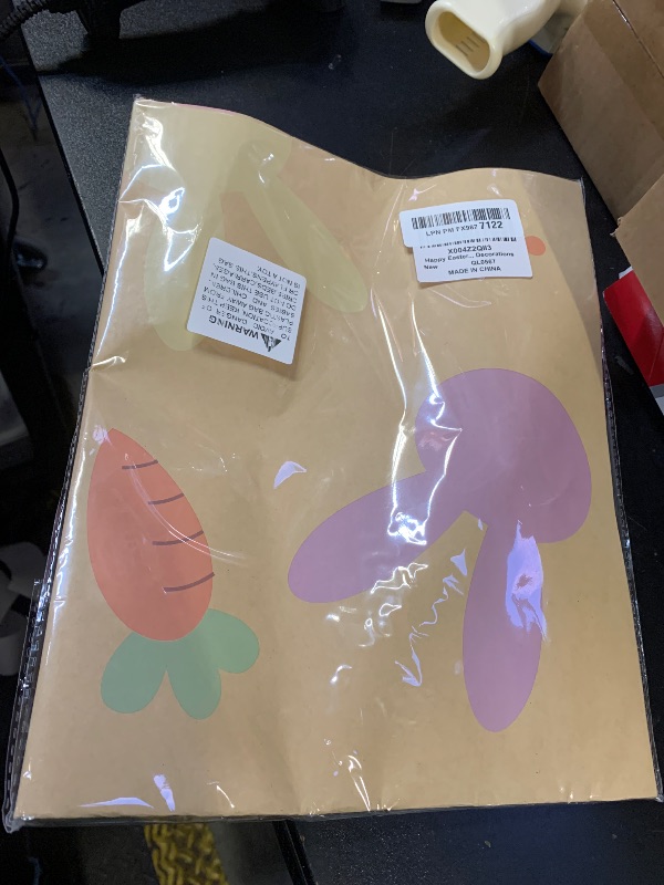 Photo 1 of Happy Easter Backdrop Easter Bunny Carrots Party Banner Decorations Spring Easter Kraft Paper Backdrop Banner for Home Classroom Office Indoor Outdoor Jesus Easter Party Supplies Decorations