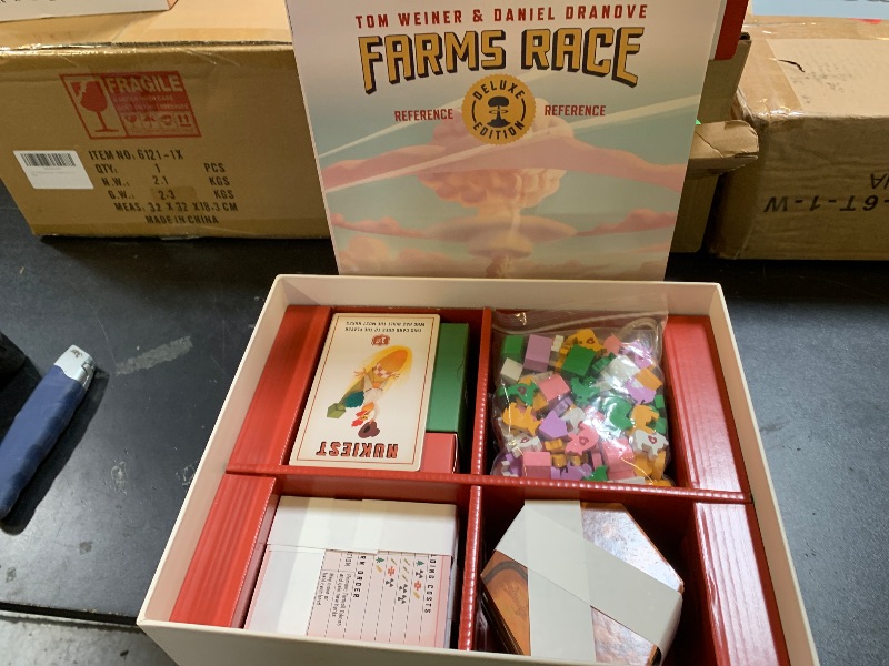 Photo 1 of Farms Race Deluxe Edition – Premium Strategy Board Game for Adults & Family, 2–5 Players, 1-2 Hours, Resource Management, Area Control, Asymmetric Powers w/Nuclear Farm Animals, Great for Game Night