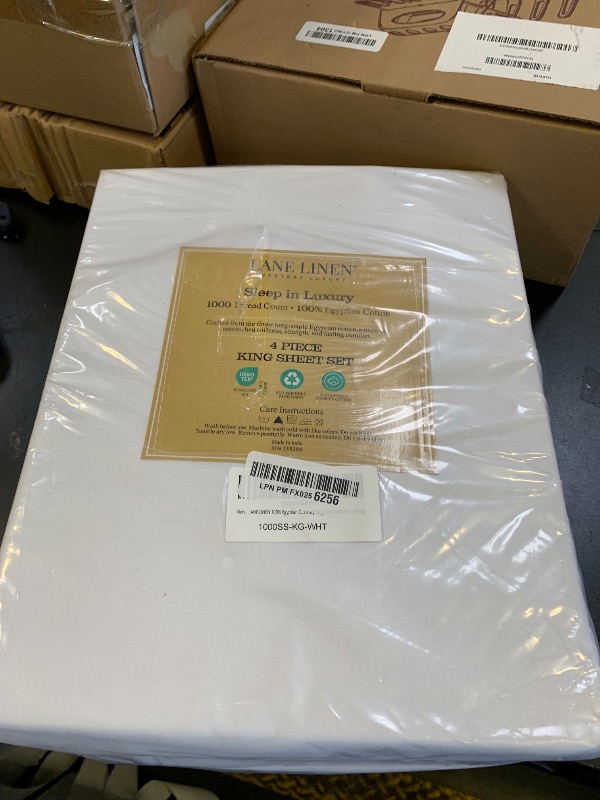 Photo 1 of 100% Egyptian Cotton Sheets King Size - 1000 Thread Count Silky Sateen King Size Sheets Set, Naturally Cooling & Breathable, Ultra-Soft Hotel Luxury Sheets with 15" Snug Fit Deep Pockets - White