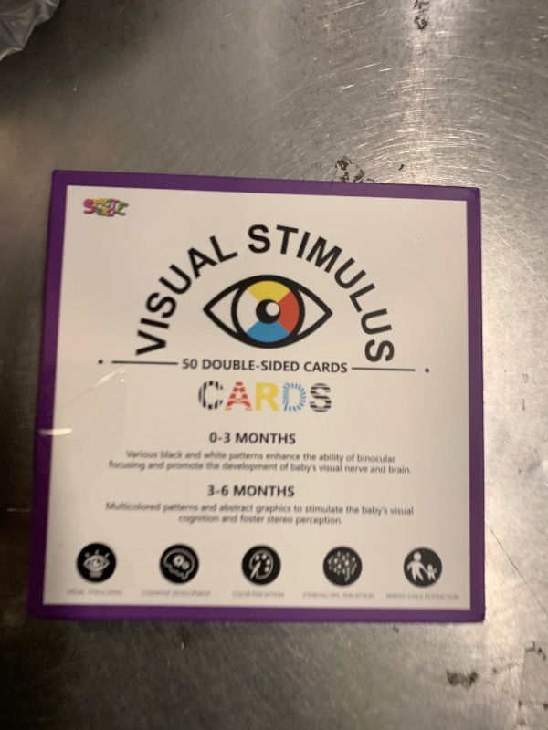 Photo 1 of 100 Pages Black White Colorful Baby Visual Stimulus Flashcard, 50 PCS High Contrast Baby Flashcards Sensory Toys for Newborn Infant Gift (2 Levels 0-6 Months, 5.5” X 5.5”)