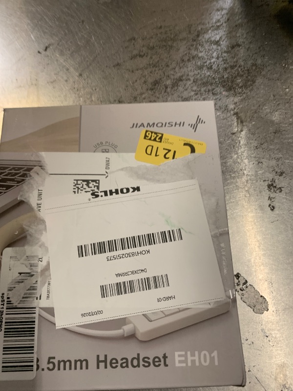 Photo 1 of JIAMQISHI USB Headset with Microphone for PC, On-Ear Computer Laptop Headphones with Noise Cancelling Mic in-line Control for Home Office Online Class Zoom (USB+3.5mm, White)