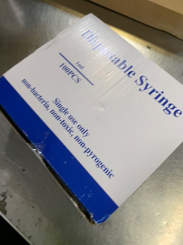 Photo 1 of 100 Pack Luer Lock 1ml 27Ga 1/2" Disposable Dispensing Lab Syringes, Scientific Industrial Supplies, Individually Wrapped
