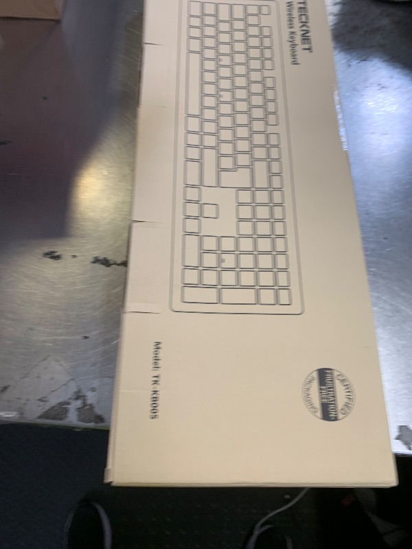 Photo 1 of TECKNET Bluetooth Keyboard Rechargeable, 4-Device Free Switching (2.4G+BT), Ultra-Slim Full Size Wireless Keyboard, Quiet Typing, for PC/Laptop/Smart TV/Phone, Adjustable Stand, 12 Multimedia Keys