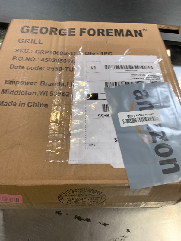 Photo 1 of **USED, MISSING PLATES** George Foreman 4-Serving Removable Plate Electric Grill and Panini Press, George Tough Non-Stick Coating, Drip Tray Catches Grease, Black