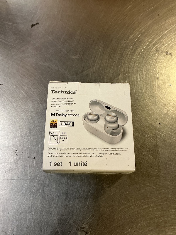 Photo 1 of Technics Reference Class Hi-Fi Wireless Earbuds, Dolby Atmos with Head Tracking, Adaptive Noise Cancelling, 3 Device Multipoint, 10-hr Battery, Wireless Charging, Improved Fit - EAH-AZ100-S (Silver)