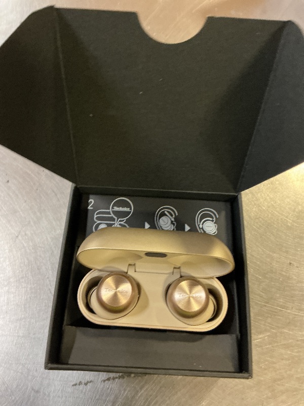 Photo 1 of Technics Reference Class Hi-Fi Wireless Earbuds,Dolby Atmos with Head Tracking,Adaptive Noise Cancelling,3 Device Multipoint, 10-hr Battery,Wireless Charging,Improved Fit -EAH-AZ100-N (Champagne)