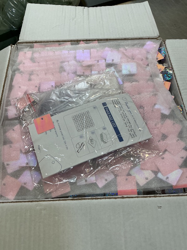 Photo 1 of COKAOBE Iridescent Pink Shimmer Wall Backdrop, 24PCS Square Sequin Shimmer Backdrop Panel, Photo Backdrops for Birthday, Anniversary, Wedding, Graduation & Bachelorette Party Decoration