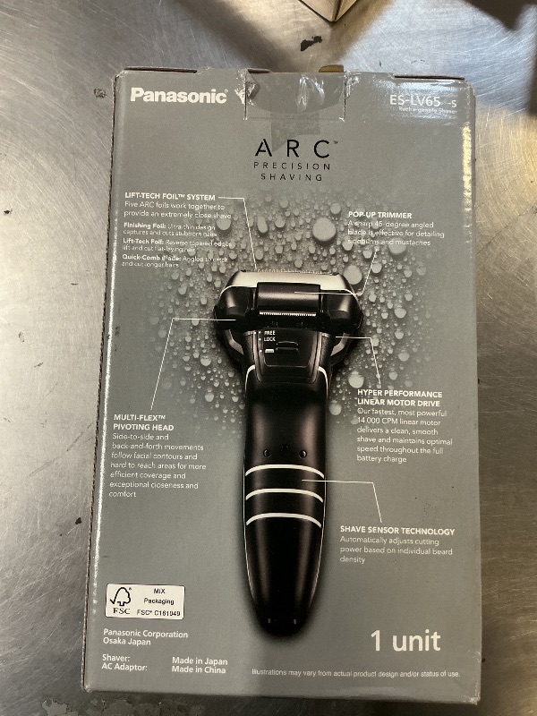 Photo 1 of Panasonic ARC5 Electric Razor for Men with Pop-Up Trimmer, Wet/Dry 5-Blade Electric Shaver with Intelligent Shave Sensor and Multi-Flex Pivoting Head – ES-LV65-S (Silver)