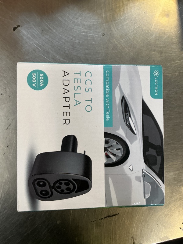 Photo 1 of Lectron CCS to Tesla Adapter - 500A, 500V Tesla Charger Adapter - Compatible with All Tesla Models & CCS-Enabled NACS EVs - DC Fast Charging ONLY - NOT Compatible with Cybertruck (Black)