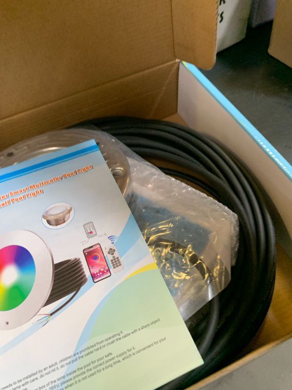 Photo 1 of Awanhe Inground Pool Light, 20W LED with Controller, Remote and APP Control, Color Changing Underwater Swimming Pool Light with 50 Foot Cord