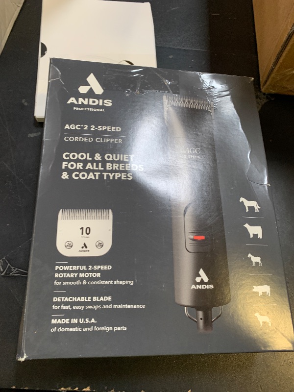 Photo 1 of Andis 24675 UltraEdge 2-Speed Detachable Blade Pet/Dog Clipper – Runs Cool & Quiet, Designed with Two-Speed Rotary Motor & Shatter-Proof Housing - for All Coats & Breeds - 120 Volts, Black