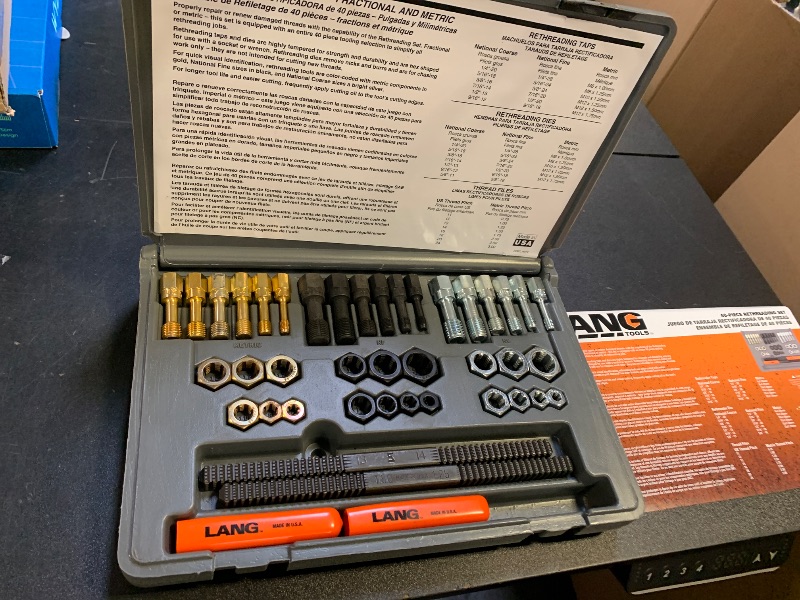 Photo 1 of Lang 972 40 Piece Fractional and Metric Thread Restorer Kit