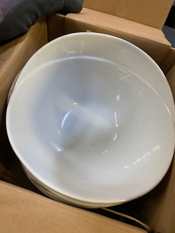 Photo 1 of Over and Back 4-Piece ‘What a Dish’ Porcelain Serving Bowls Set w/ Diamond Pattern Design – Microwave, Dishwasher & Oven Safe – Decorative Pieces Great for Appetizers, Sides or Dinner Portions, White