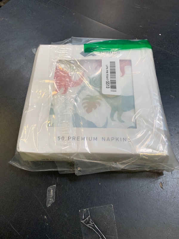 Photo 1 of WRAPAHOLIC 50Pcs Dinosaur Napkins - 3-Ply Disposable Paper Luncheon Napkin for Dino Themed Party, Birthday, Baby Shower - 6.5 x 6.5 In