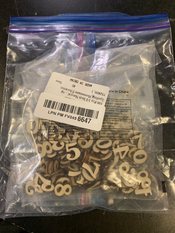 Photo 1 of 100 Pcs 1/2 Inch Natural Wooden Numbers, Mixed Mini Unfinished 0-9 Wood Numbers for Home Decor DIY Crafts Painting Spelling Homemade Education