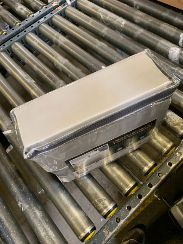 Photo 1 of NON Sticky cotton Adjustable Split King Sheet Set for Sleep Number Beds, Premium 100% Long Staple Cotton Bedding, Two Twin XL 39" X 80" Fitted Sheets Fits Up to 18" Deep Mattress, Light Grey Solid