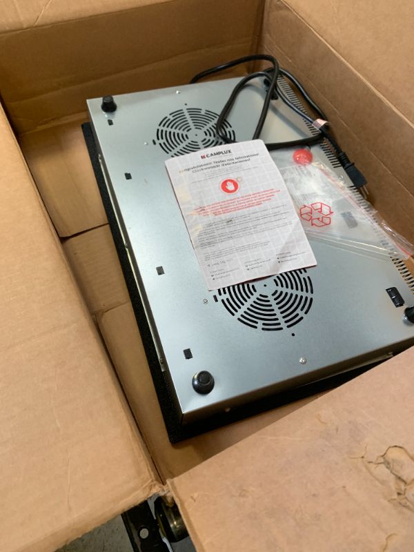 Photo 1 of CAMPLUX RV Induction Cooktop 2 Burners 1800W, Electric Cooktop 120V Plug in, Portable Induction Stove with Sensor Touch, Timer, Safety Lock, Countertop/Built-in for RV, Mini Kitchen or Apartments