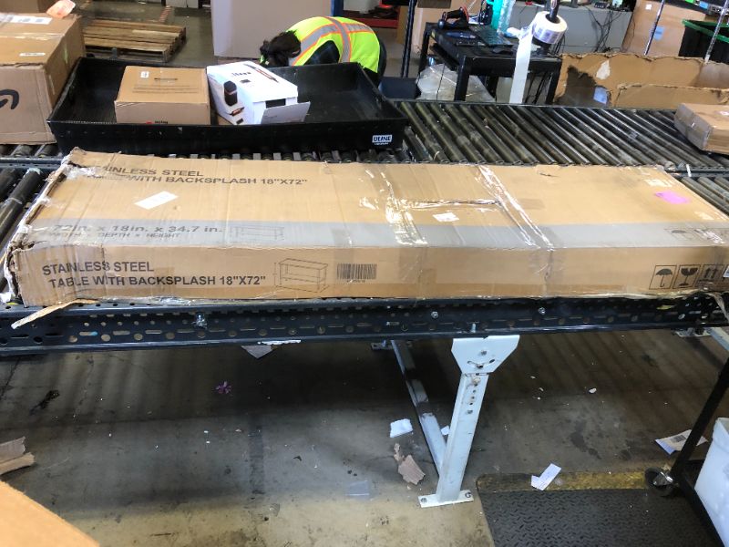 Photo 1 of ROCKPOINT Stainless Steel Table for Prep & Work with Caster Wheels 18x72 Inches, NSF Metal Commercial Kitchen Heavy Duty Table with Adjustable Under Shelf and Table Foot for Restaurant, Home and Hotel