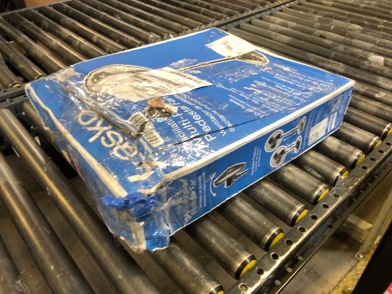 Photo 1 of Lasko 16-inch 3-Speed Oscillating Floor Fan with Adjustable Height, Tilt-Back Head, Widespread Oscillation, and Patented Blue Plug Safety Fuse - Black