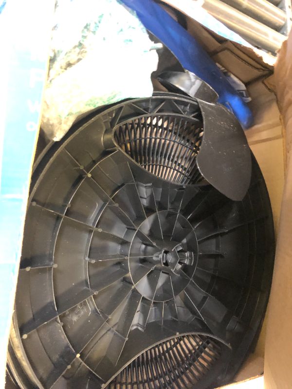 Photo 1 of Lasko 16-inch 3-Speed Oscillating Floor Fan with Adjustable Height, Tilt-Back Head, Widespread Oscillation, and Patented Blue Plug Safety Fuse - Black