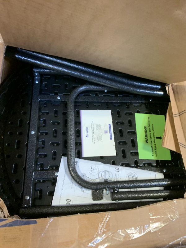 Photo 1 of Byliable Cocktail Table 28in Folding Round High Top Indoor Outdoor with Removable Legs, Tall Bistro Foldable Bar Height Table for Parties, Patio, Backyard, Dining Room, Events, Black- 2PCS