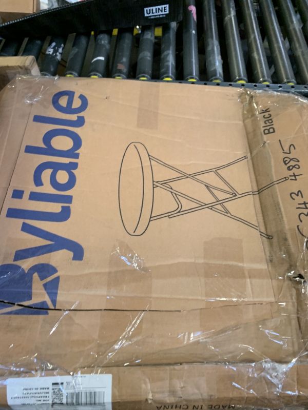 Photo 1 of Byliable Cocktail Table 28in Folding Round High Top Indoor Outdoor with Removable Legs, Tall Bistro Foldable Bar Height Table for Parties, Patio, Backyard, Dining Room, Events, Black- 2PCS