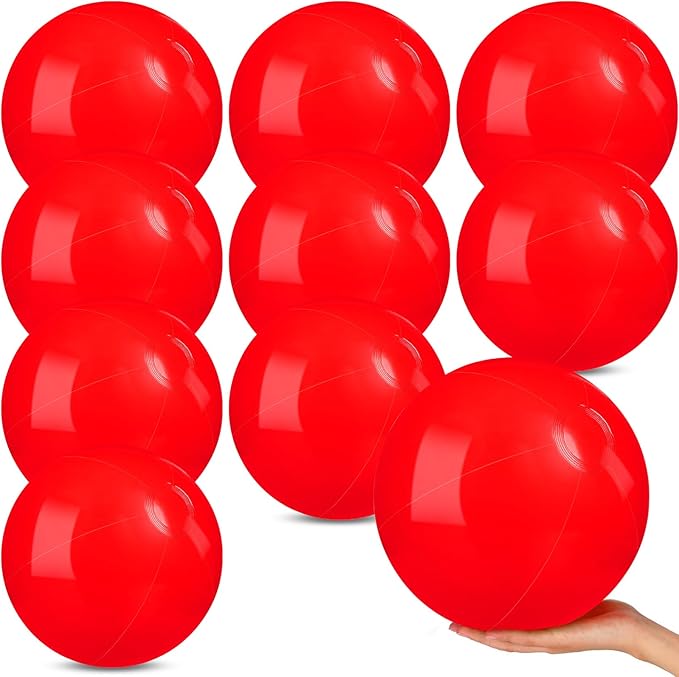 Photo 1 of 10 pack red beach ball set
