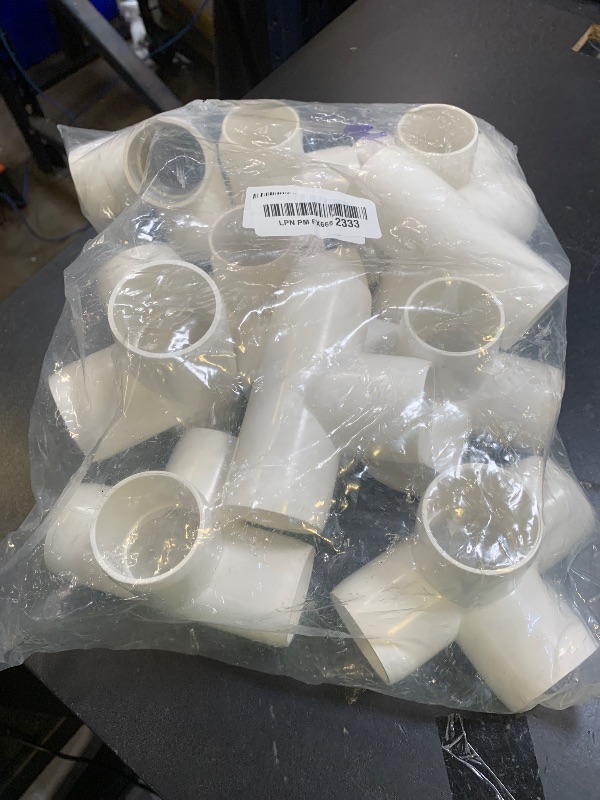 Photo 1 of 1-1/4" 90 Degree PVC 4 Way Tee Fitting, 10 Pcs Pipe Connectors, Schedule 40 Furniture Grade PVC Tee Corner for DIY Frames and Structures