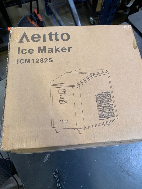 Photo 1 of Aeitto Ice Maker Countertop 26lbs/24H, Ice Machine 8 Ice Cubes Ready in 6 Mins, 2 Sizes of Bullet Ice Portable Ice Makers with Basket & Scoop, Auto Self-Cleaning for Home/Kitchen/Office Stainless