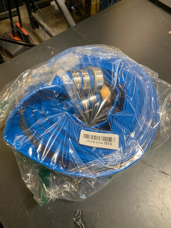 Photo 1 of 1.5" x 50 ft Backwash Hose for Swimming Pools, Heavy Duty PVC Lay Flat Water Discharge Hose,Durable Pool Drain Hose with Aluminum Pin Lug Fittings for Pump And Filters