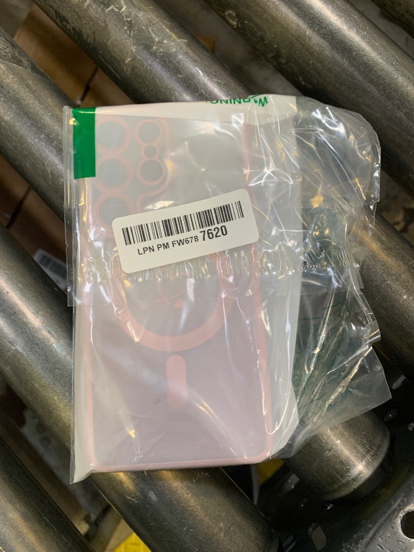 Photo 1 of Bonoma Compatible with Samsung Galaxy S26 Ultra Case Support for MagSafe, Plating Heart Glitter Magnetic Case TPU Camera Protection Back Cover -Pink