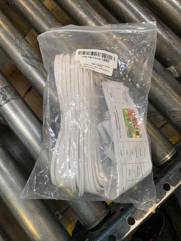 Photo 1 of 100FT SPT-1 18 AWG Low Voltage 18/2 Electrical Wire with 6PCS Vampire Plugs, UL Listed 18 Gauge Bulk Zip Cord Spool, 18/2 Extension Wire for Landscape, Patio, Garden, Holiday Outdoor Light(White)