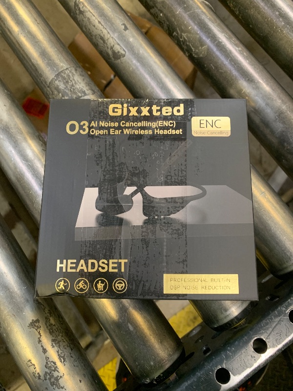 Photo 1 of Gixxted Open Ear Headphones with Mic, Bluetooth Headset with Microphone, Dual Connect Bluetooth 5.3 with AI Noise Cancelling Mic & Mute Function, Wireless Headset for Work, Sports, Drive