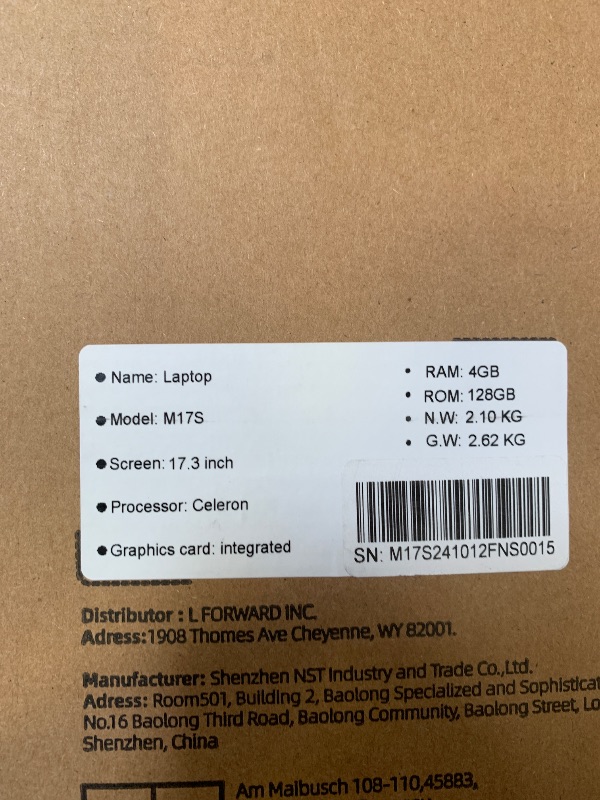 Photo 1 of SGIN 17.3 Inch Laptop, Laptops Computer 4GB DDR3 128GB SSD Notebook with Celeron i3-5005U CPU(up to 2.0 GHz), Webcam,USB3.2 * 2, 8000mAh, Type-C, Mini HDMI, Expandable 1TB(Black)