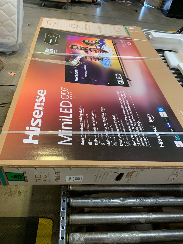 Photo 1 of Hisense 75" QD7 Mini-LED 4K Smart Fire TV - QLED, 144Hz, HDR10+, Dolby Vision/Atmos, Game Mode Pro, Alexa Built-in (75QD7QF)