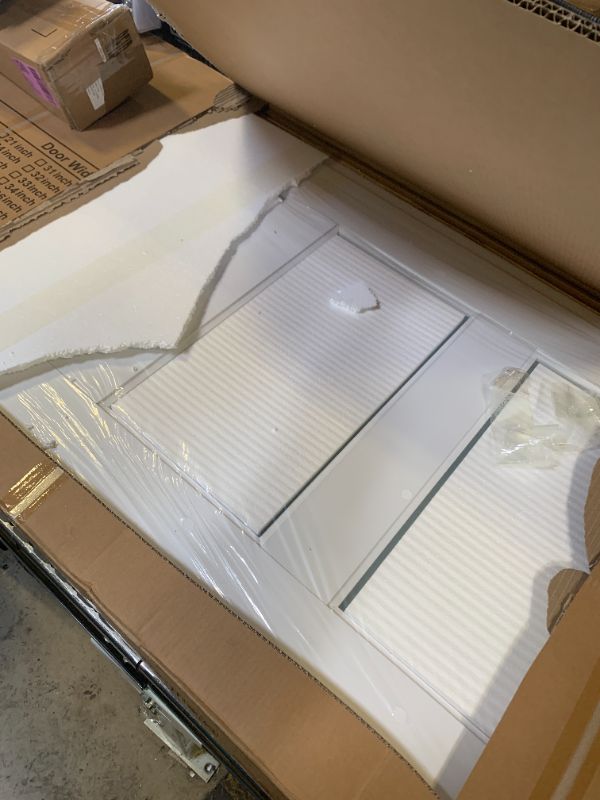 Photo 1 of SMARTSTANDARD 5-Panel Frosted Glass Interior Door Slab, 28" x 80" Slab Door for Pantry Pocket Laundry Bathroom French, Solid Core Pre-Assembled Panel Without Hardware, White