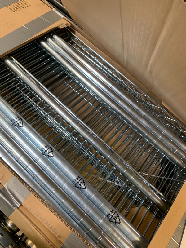 Photo 1 of Seville Classics UltraDurable Heavy Duty NSF Solid Steel Wire Rack Storage Unit Organizer for Garage, Warehouse, Office, Restaurant, Classroom, Kitchen, 5-Tier Shelving, 48" W x 18" D