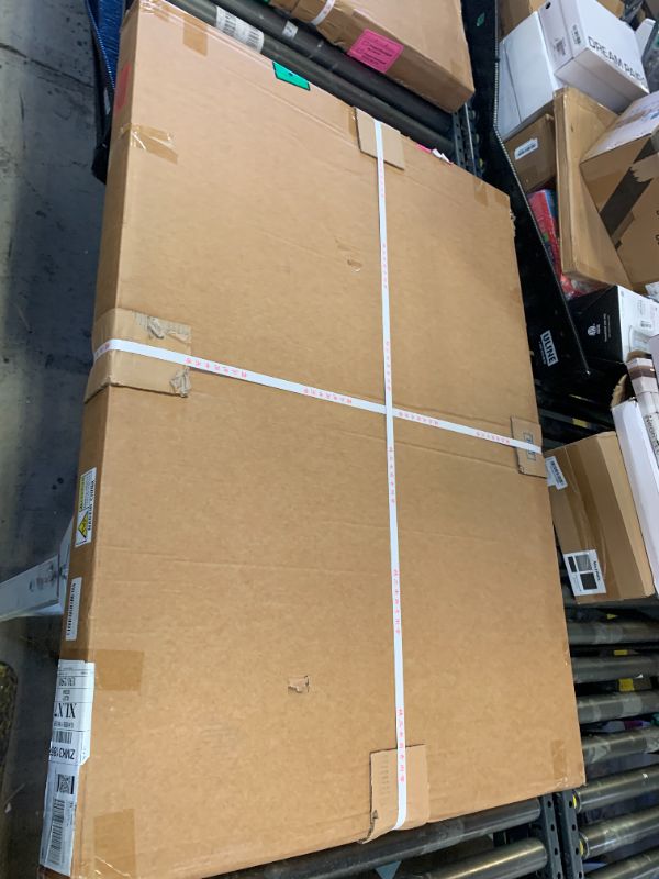 Photo 1 of --FACTORY SEALED--EASYSOUL Modern Glass Coffee Table, 44.88" D x 32.28" W x 15.75" H, Abstract Round Tea Tables for Living Room Home Office Industrial Cocktail Tables (Black-Brown Glass, 44.88")--FACTORY SEALED--