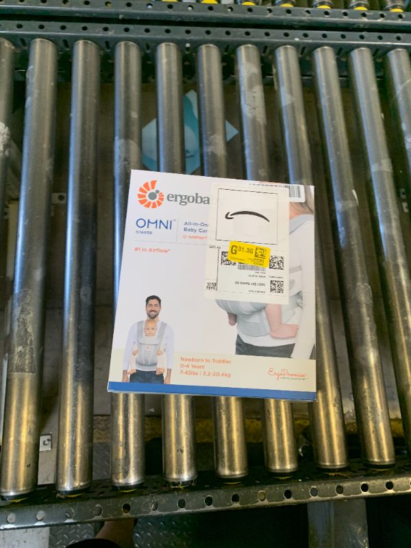 Photo 1 of Ergobaby All Carry Positions Breathable Mesh Baby Carrier with Enhanced Lumbar Support & Airflow (7-45 Lb), Omni Breeze, Pearl Grey