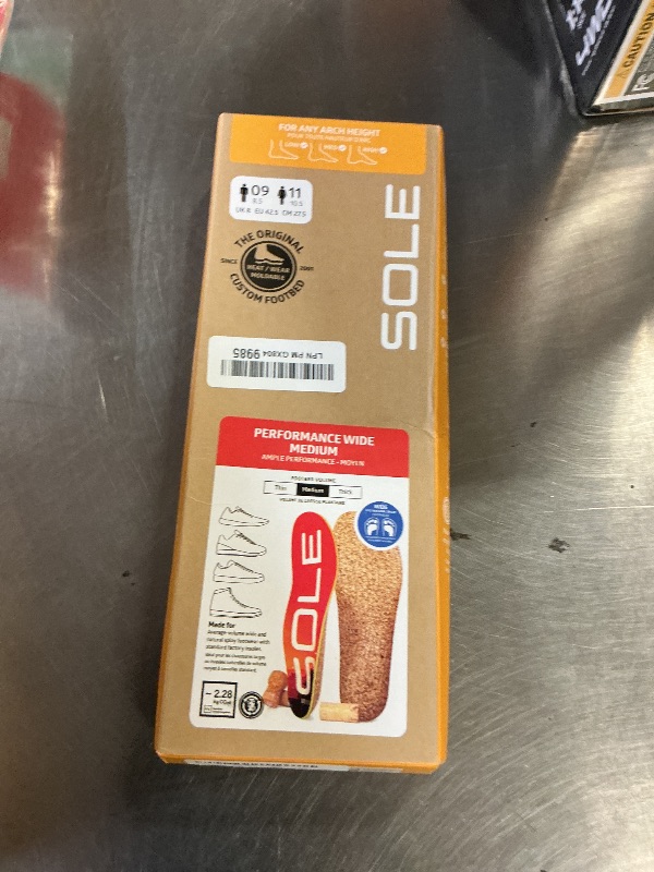 Photo 1 of SOLE Performance Medium Wide Shoe Insoles – Orthotic Arch Support Inserts for Plantar Fasciitis Relief - Mens Size 9/Womens Size 11, 1 Pair