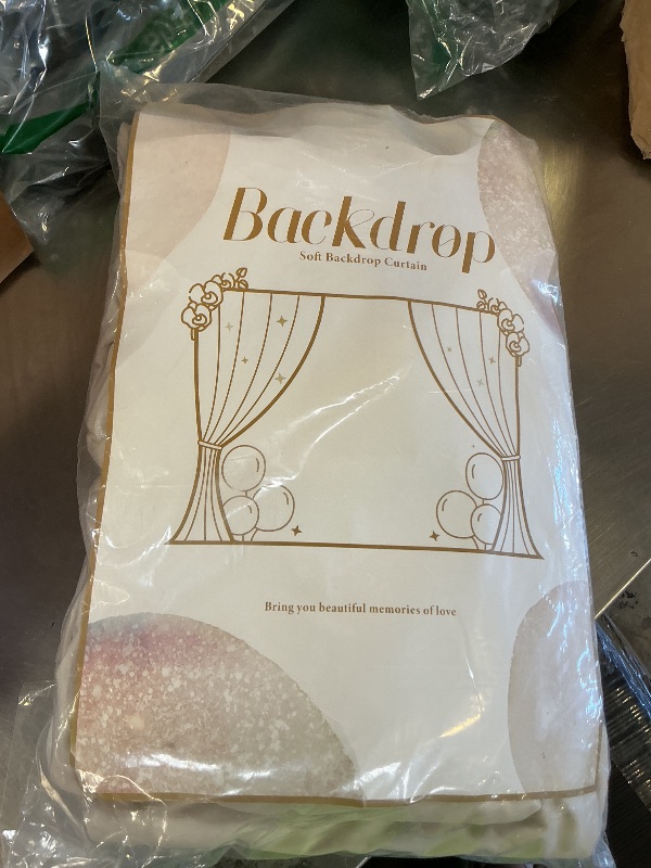 Photo 1 of 10 ft x 10 ft Wrinkle Free Beige Backdrop Curtain for Parties, 2 Panels 10ft Polyester Beige Photo Backdrop Drapes for Graduation Birthday Wedding Party Stage Curtains