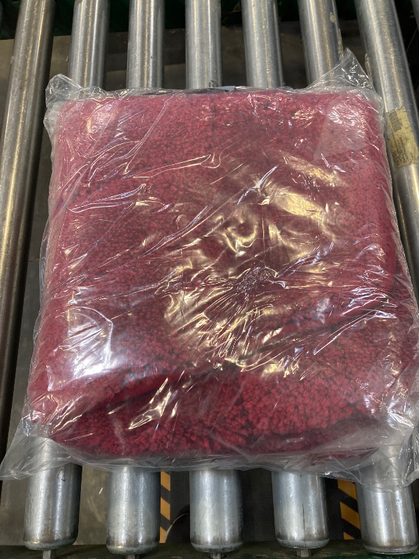 Photo 1 of COSY HOMEER Extra Thick Bath Linen Sets Rugs for Bathroom - Anti-Slip Bath Mats Soft Plush Yarn Shaggy 100% Strong Polyester Living Room Bedroom Water Absorbent(Red,24x36 - Inches)