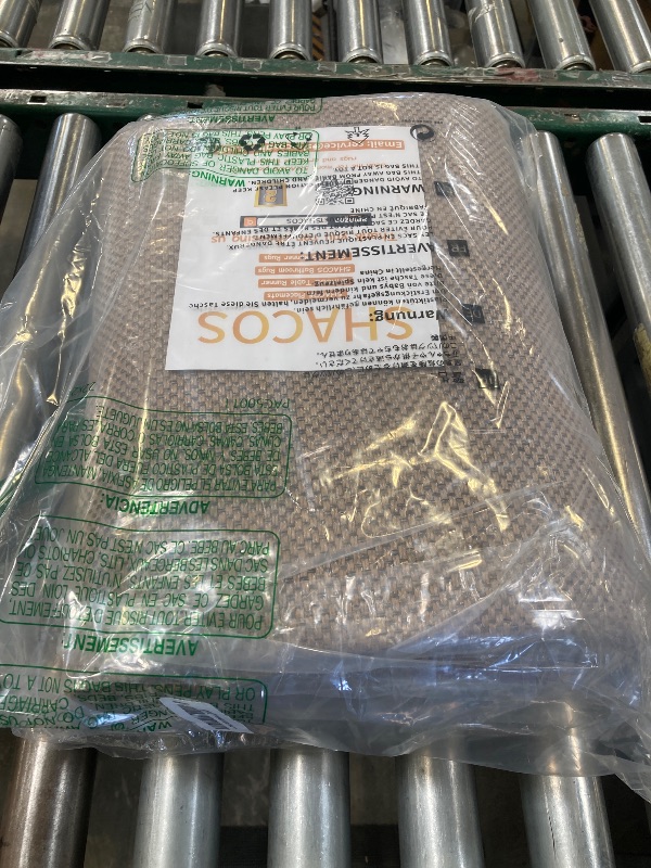 Photo 1 of SHACOS Easy Jute 5x7 ft Outdoor Washable Rug Non Slip Woven Texture Durable Farmhouse Rug for Entryway Patio Backyard Porch Living Room Indoor Outdoor Carpet, Brown