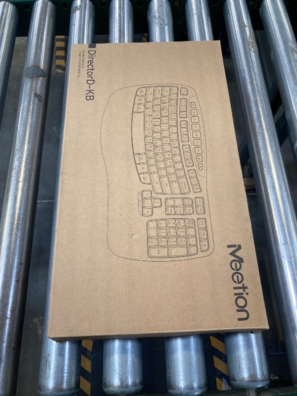 Photo 1 of MEETION Wireless Ergonomic Keyboard, Wave Keys Firm Wrist Rest for Natural Typing, 2.4G USB-A Cordless Receiver and USB-C Adapter, Ergo Computer Keyboard Compatible with Windows/Mac/PC/Laptop, Black