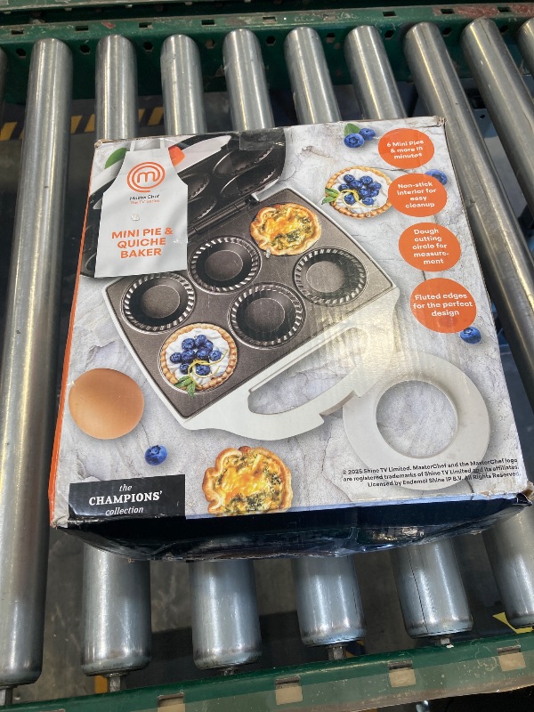 Photo 1 of MasterChef Mini Pie & Quiche Maker- Baker Cooks 6 Small Pies or Quiches in Minutes- Non-stick Cooker w Dough Cutting Circle for Easy Measurement & Filling, Must Have Machine for Desserts & Appetizers