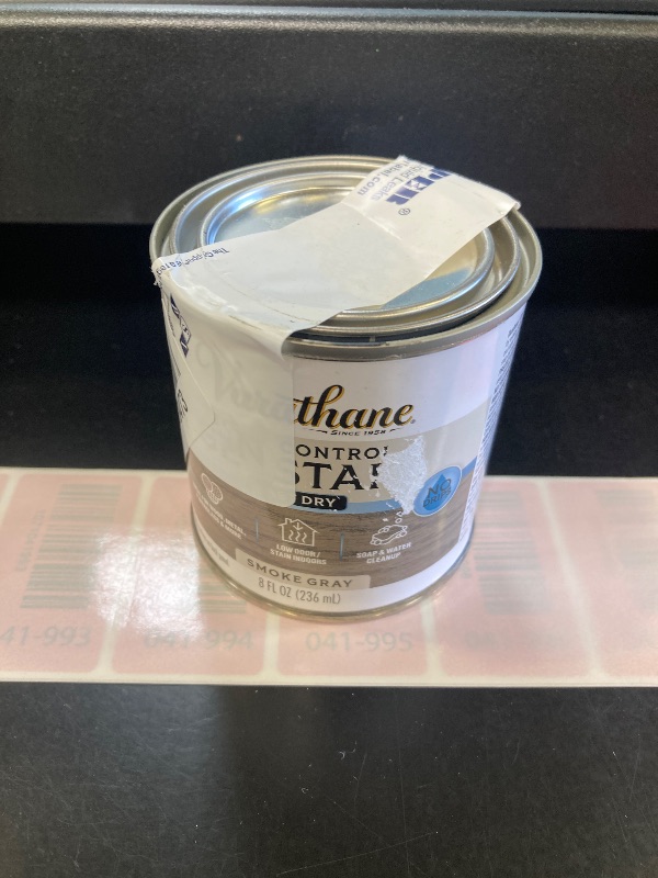 Photo 1 of Varathane Total Control Gel Stain | Low Odor Water-Based Formula | Thick Gel Formula for Vertical Surfaces | Ideal for Wood, Metal & Fiberglass | Half Pint | Smoke Gray