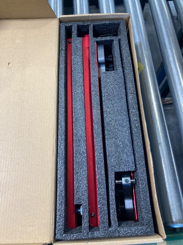 Photo 1 of Portable Stair Tread Template Tool, Simple Assembly Stair Measuring Tool, Adjustable Bar Length from 23" to 64.2", Precision Stair Tread Jig with Dual Knobs and Stop Pins, 14" Pivoting Scale