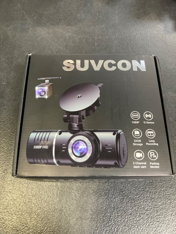 Photo 1 of Dash Cam Front and Rear, 1080P Dash Camera for Cars, 3 Channel Car Camera Front Rear and Inside with 32GB Card, Loop Recording, Night Vision, HDR, 24Hr Parking, G-Sensor