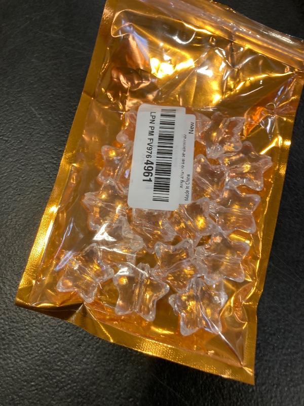 Photo 1 of 20pcs Acrylic Crystal Star Beads 28mm Star Shape Faceted Beads for Jewelry Making Bracelet Necklace Key Chains DIY Crafts(Transparent)